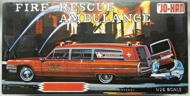 Jo-Han 1/25 Fire Rescue Ambulance (Cadillac Ambulance Detroit  Fire Department), GC-500 plastic model kit